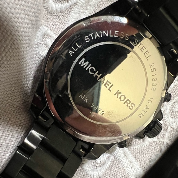 Women’s Michael Kors Black and Rose Gold Chronograph Watch - Picture 2 of 6